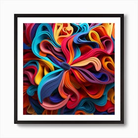 Abstract Colorful Paper Art Art Print