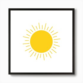 Cute hand drawn sun printable art, hand drawn sun print for Kids room, Sun poster, Kids playroom poster, Nursery sun wall art Downloadable file 1 Art Print