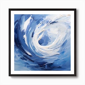 Navy Nebula: Ethereal Pastels Enveloped in Abstract Blue Art Print