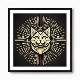 Cat With Sunburst 2 Art Print