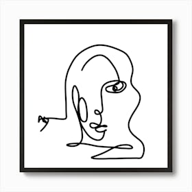 Minimalist Portrait Of A Woman Art Print