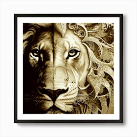 Lion And Eagle Art Print