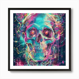 Skull Psychedelic 2 Art Print