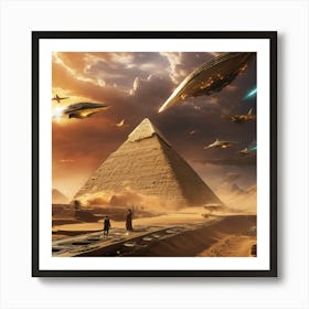 Starships With Foofighter Escorts Art Print