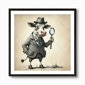 Cow Detective 1 Art Print