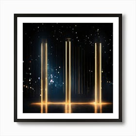 Three Pillars In The Dark Art Print