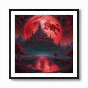 612226 Blood Moon Anchoring A Subtle Landscape In A Symme Xl 1024 V1 0 Art Print