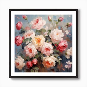 Roses In A Vase Art Print