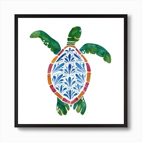 Green Sea Turtle Square Art Print