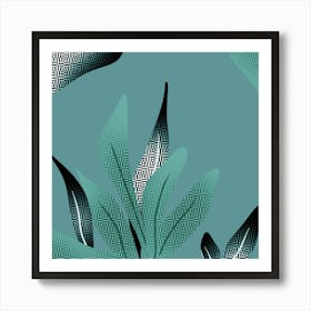 Leaves With Patterns Square Art Print