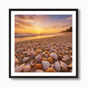 Seashells On The Beach Art Print