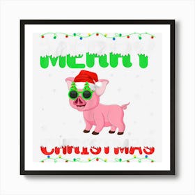 Matching Outfits For Holiday Party Pig Merry Christmas Art Print