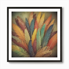 Colorful Feathers 9 Art Print