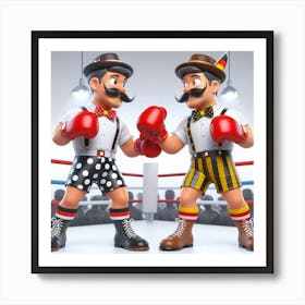 Two Boxers In Boxing Ring Art Print