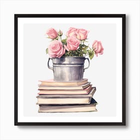 Roses In A Bucket 4 Art Print