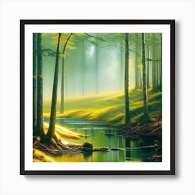 River In The Forest 2 Art Print