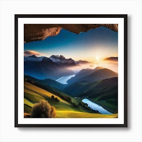 Sunrise In The Mountains 15 Art Print