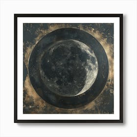 Moon In A Circle Art Print