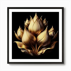 Golden Lotus 9 Art Print