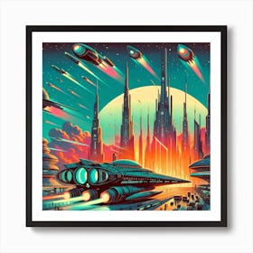 Sci - Fi City 1 Art Print