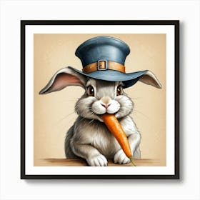 Rabbit With Carrot 5 Art Print