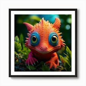 Firefly Photorealistic, Hyper Detailed, Funny, Creature, Leaves, Colorful, Whimsical, Vibrant, Natur Art Print