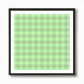 Green Plaid Fabric 9 Art Print