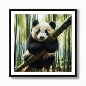 Panda Bear In Bamboo Forest 2 Art Print