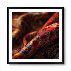 Paisley Pattern On Silk Art Print