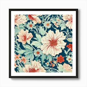 Floral Pattern, Ruffled Hem And Floral Liberty Print Pattern Art Print