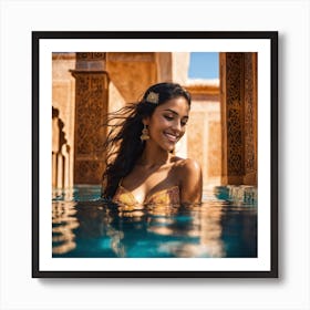Peaceful Morocco Sexy Woman Swiming Pool Cach Ces (6) Art Print