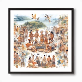 Tribal Tapestry of Tastes Art Print