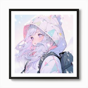 Anime Girl In Winter 2 Art Print