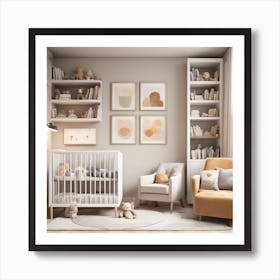 251110 Modern Nursery With Minimalistic Design, White Cri Xl 1024 V1 0 Art Print