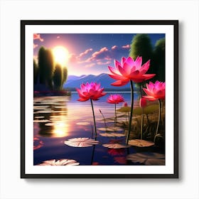 Lotus Flower Art Print