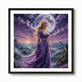 Princess And The Moon Art Print