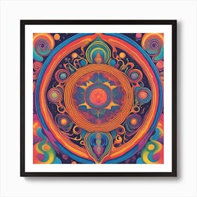 Psychedelic Mandala Art Print