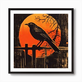 Retro Bird Lithograph Robin 5 Art Print