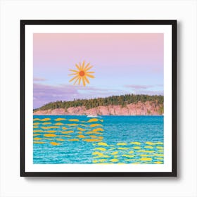 Summer Waves  Square Art Print