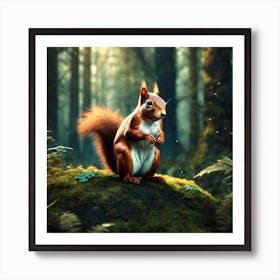 Red Squirrel In The Forest 7 Art Print