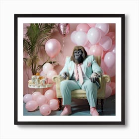 Gorilla In A Suit Art Print