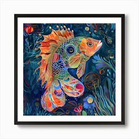 Colorful Fish In The Sea Art Print