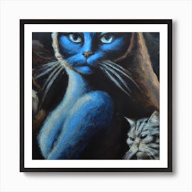 Blue Cat Art Print