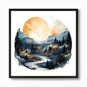 Landscape Watercolor Painting Art Print