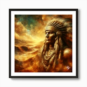 Bronze Native American Abstract Statue 4 Copy Art Print