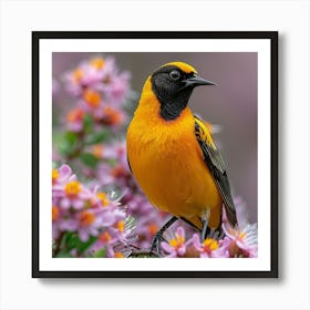 Bird Perched On A Flower Art Print