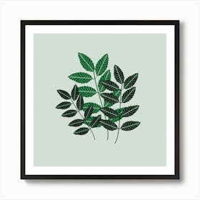 Leaves Branche Plant Botanical Boho Bohemian Style Retro Vintage Art Print