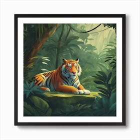 Tiger In The Jungle 38 Art Print