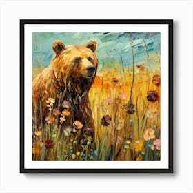 Brown Bear In The Meadow 3 Art Print