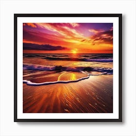 Sunset At The Beach 159 Art Print